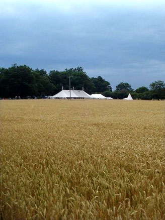 party marquee, St Ives Farm campsite